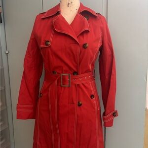 Michael Kors Red Trench Coat with Belt
